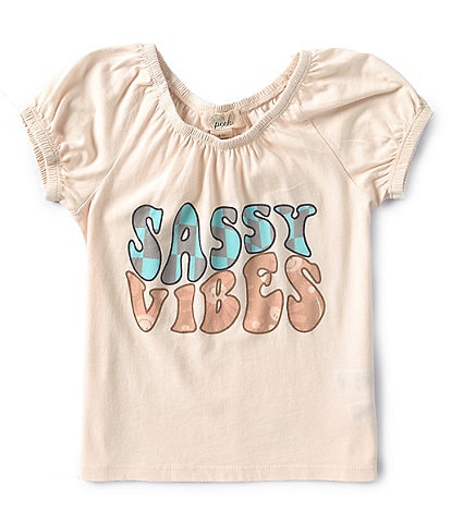 Peek Little/Big Girls 2T-10 Puff-Sleeve Sassy Vibes T-Shirt