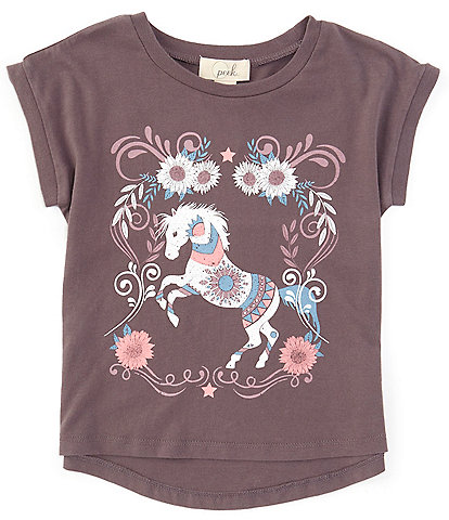 Peek Little/Big Girls 2T-10 Short Sleeve Free Spirit Graphic T-Shirt