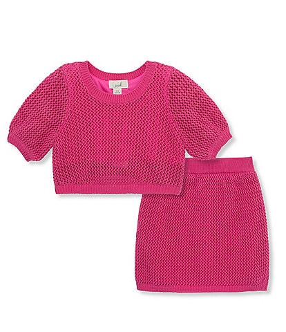 Peek Little/Big Girls 2T-10 Short Sleeve Sweater & Matching Skirt Set