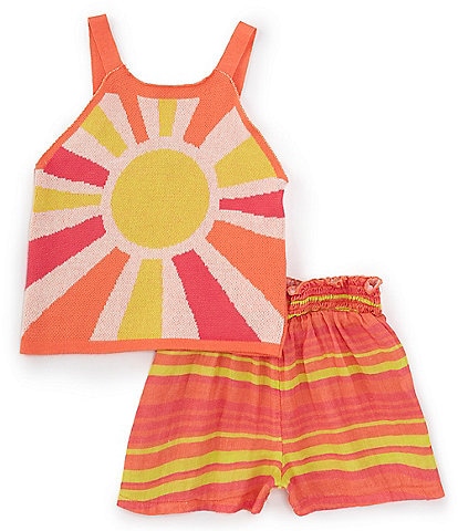 Peek Little/Big Girls 2T-10 Sunray-Printed Halter Top & Striped Shorts Set