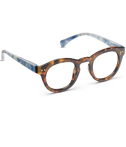 Peepers Women's Clover 46mm Round Blue Light Reader Glasses