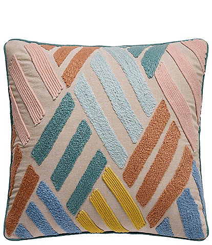 Peking Handicraft Broken Lines Embroidered Square Pillow