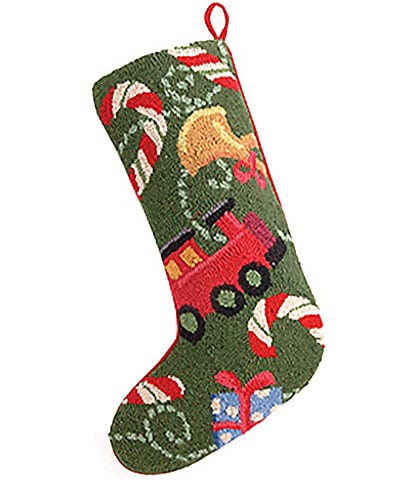 Colorful Handhooked Merry Stocking