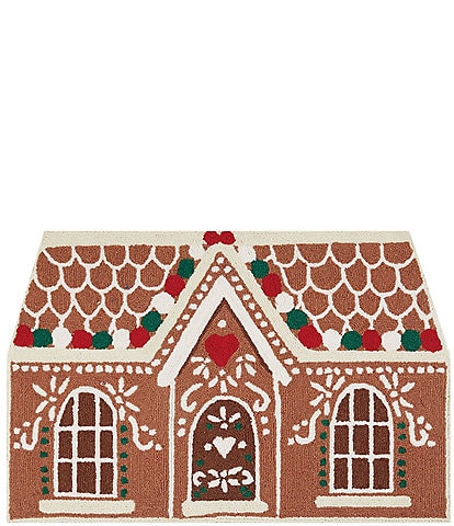 Peking Handicraft Gingerbread House Hooked Wool Rug