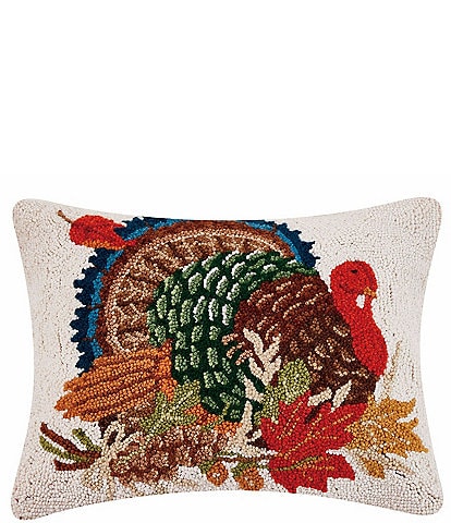Peking Handicraft Harvest Collection Turkey Wool Hook Pillow