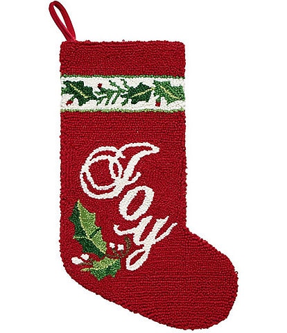 Peking Handicraft Holiday Collection Christmas Joy Wool Hook Stocking