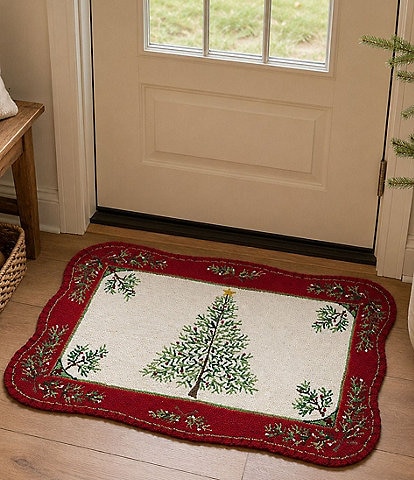  Holiday Pine Wool Hook Rug