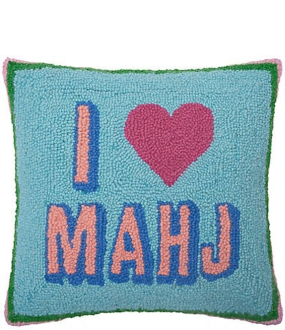 Peking Handicraft I Love Mahj Wool Hook Throw Pillow
