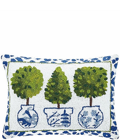 Peking Handicraft Leopard Printed Topiary Hook Throw Pillow