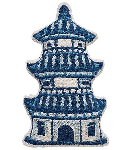 Peking Handicraft Pagoda Shaped Printed Hooked Wool Pillow
