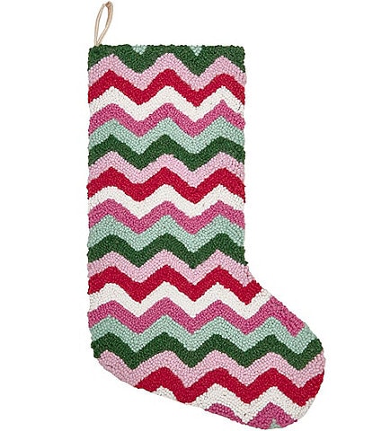 Peking Handicraft Zig Zag Hooked Wool Stocking