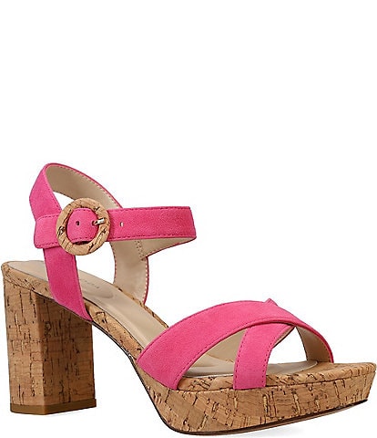 Pelle Moda Andrei Suede Platform Block Heel Sandals