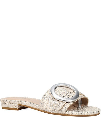 Pelle Moda Bianka Metallic Raffia Sandals
