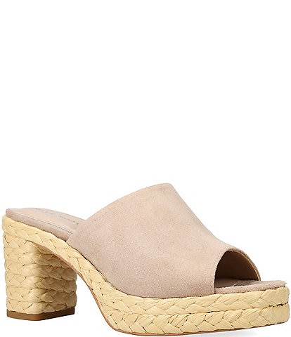 Pelle Moda Capree Suede Platform Espadrille Slide Sandals
