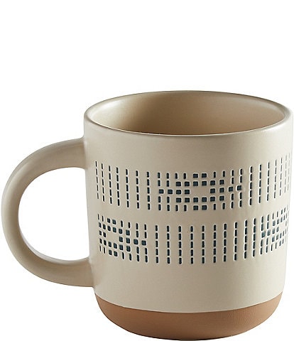 Pendleton Beaded Sandshell Stoneware Coffee Mugs, Set of 4