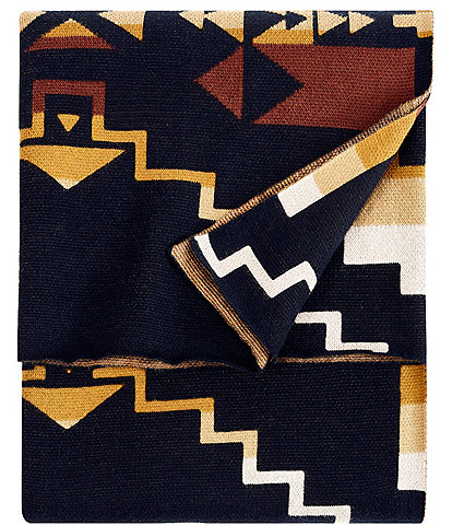 Pendleton Four Corners Southwestern Geometric Pattern Cotton Knit Throw