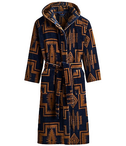 Pendleton Harding Patterned Long Sleeve Plush Terry Velour Robe