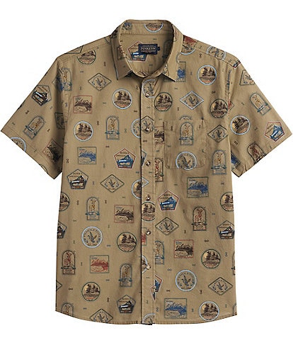 Pendleton Shoreline Patch Print Short Sleeve Woven Shirt