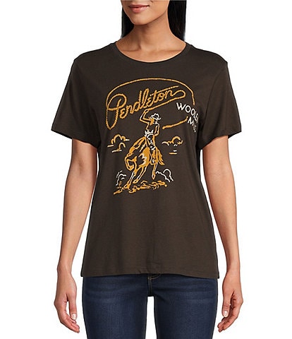 Pendleton Short Sleeve Crew Neck Rodeo Cowgirl Graphic Tee Shirt