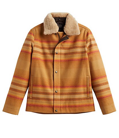 Pendleton Ombre Plaid Jacksonville Sherpa Collar Wool Coat | Dillard's