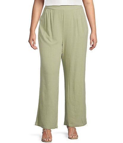 Perch by Blu Pepper Plus Wide Leg Linen Pants