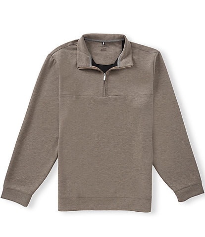 Perry Ellis Big & Tall Neoprene Long Sleeve Quarter-Zip Pullover