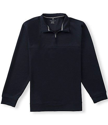 Perry Ellis Big & Tall Neoprene Long Sleeve Quarter-Zip Pullover