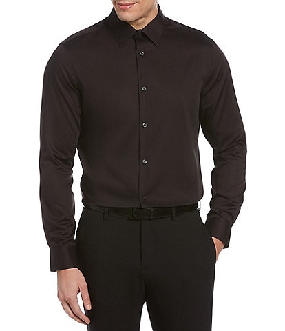 Perry Ellis Big & Tall Non-Iron Solid Twill Long-Sleeve Woven Shirt