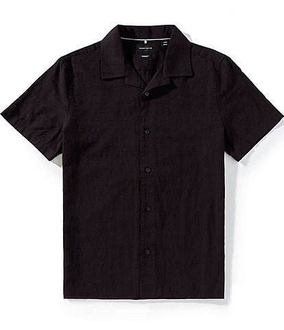 Perry Ellis Big & Tall Plaid Short Sleeve Woven Camp Shirt