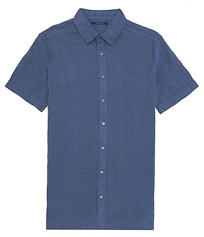 Perry Ellis Big & Tall Solid Linen Short Sleeve Woven Shirt