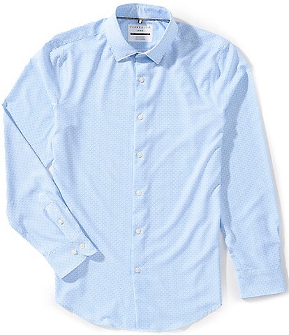 Perry Ellis Big & Tall Stripe Dot Long Sleeve Woven Shirt