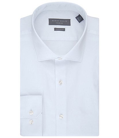 Perry Ellis Classic Fit Spread Collar Premium Luxe Sateen Dress Shirt