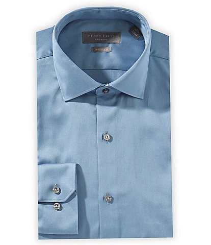 Perry Ellis Classic Fit Spread Collar Premium Luxe Sateen Dress Shirt