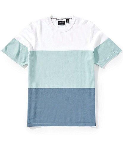 Perry Ellis Color Block Short Sleeve Sweater