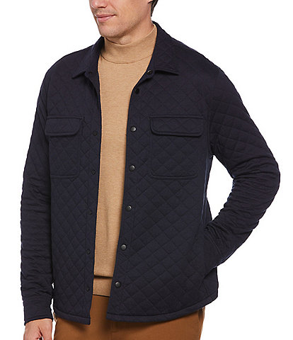 Perry Ellis Diamond Quilted Snap-Front Shirt