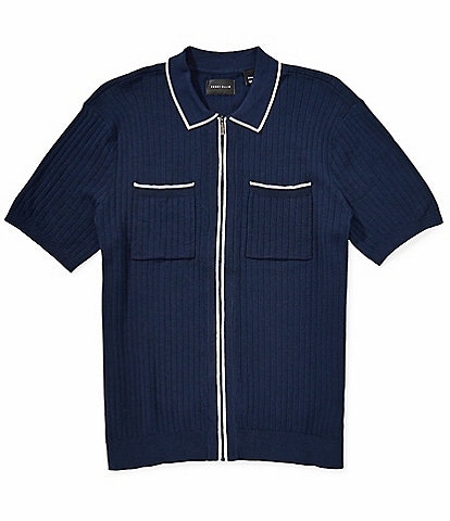 Perry Ellis Full-Zip Sweater Polo Shirt
