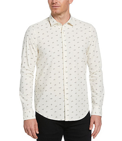 Perry Ellis Geo Print Long Sleeve Woven Shirt