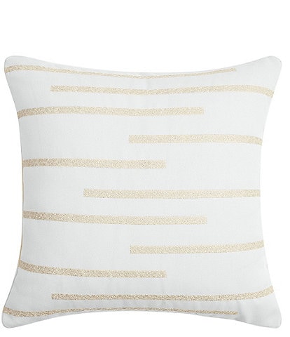 Perry Ellis Kyoto Broken Stripe Embroidered Square Pillow