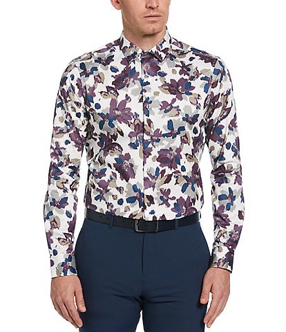 Perry Ellis Large Floral Print Long Sleeve Woven Shirt