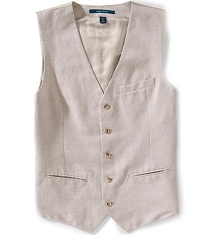 Perry Ellis Linen Blend Herringbone Vest
