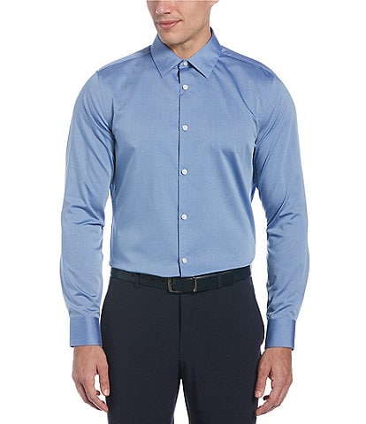 Perry Ellis Non-Iron Solid Long-Sleeve Twill Shirt