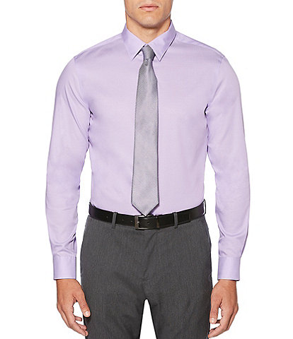 Perry Ellis Non-Iron Solid Long-Sleeve Twill Shirt