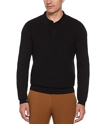 Perry Ellis Patterned Polo Sweater