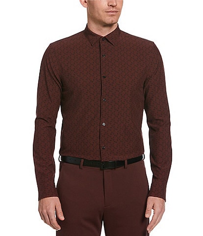 Perry Ellis Performance Stretch Allover Print Long Sleeve Woven Shirt