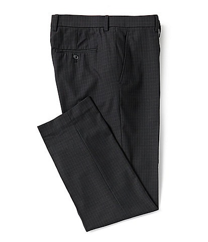Perry Ellis Premium Tailored Flat Front Mini Double-Bar Pattern Dress Pants