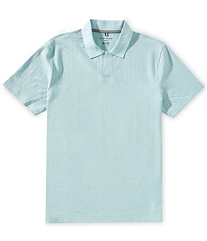 Perry Ellis Seersucker Short Sleeve Polo Shirt