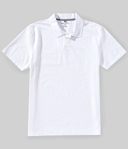 Perry Ellis Seersucker Short Sleeve Polo Shirt
