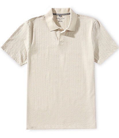 Perry Ellis Seersucker Short Sleeve Polo Shirt