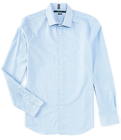 Perry Ellis Slim Fit Dobby Print Long Sleeve Woven Shirt