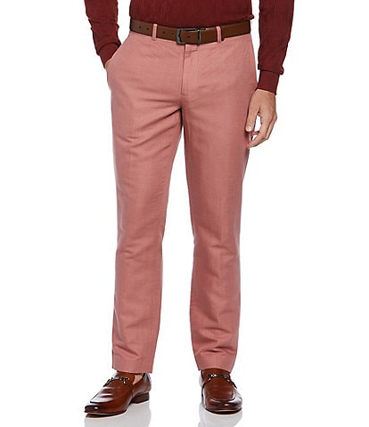 Perry Ellis Slim Fit Flat Front Linen Blend Suit Separates Pants